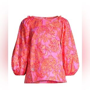 Lilly Pulitzer Barbara Cotton Floral Blouse size small